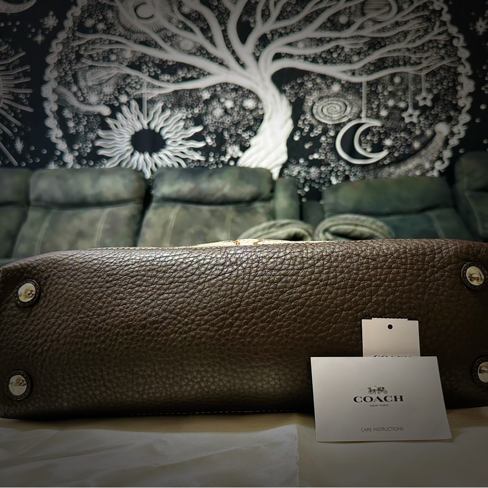 Vintage Y2K Coach tote bag Shoulder Bag Brown and Tan soft leather - Picture 13 of 17